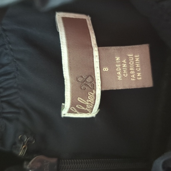 Chelsea 28 Navy Blue High Neck Ruffle Dress Sleeveless Women's Size 8 - Picture 3 of 5